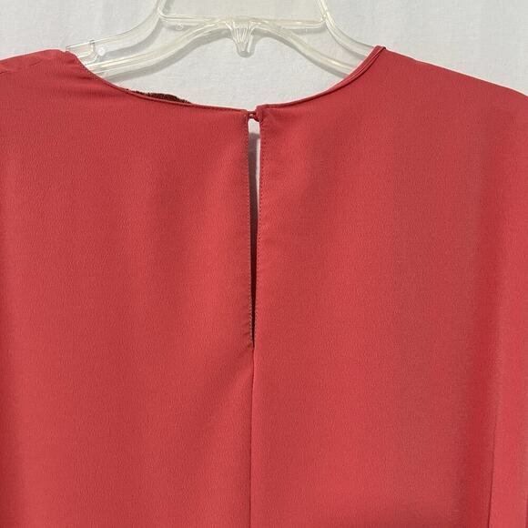 Gibson Latimer Wrap Dress Plus Size 2XL Pumpkin Orange Ruffle Hem - Picture 6 of 11